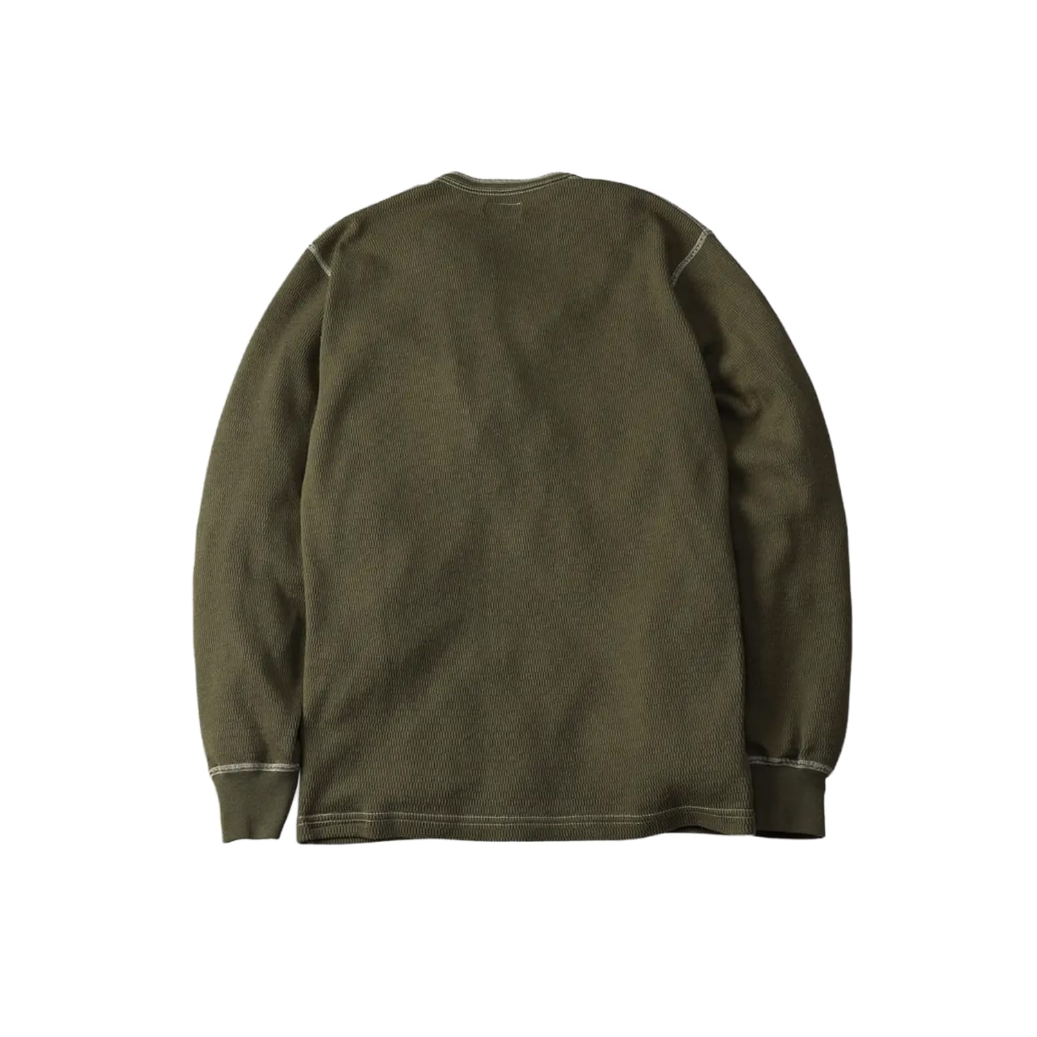The Flat Head Henley Neck Thermal Olive