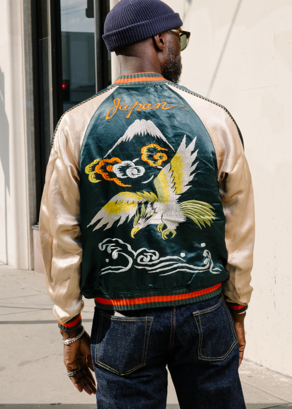 Man wearing Full Count Souvenir Jacket