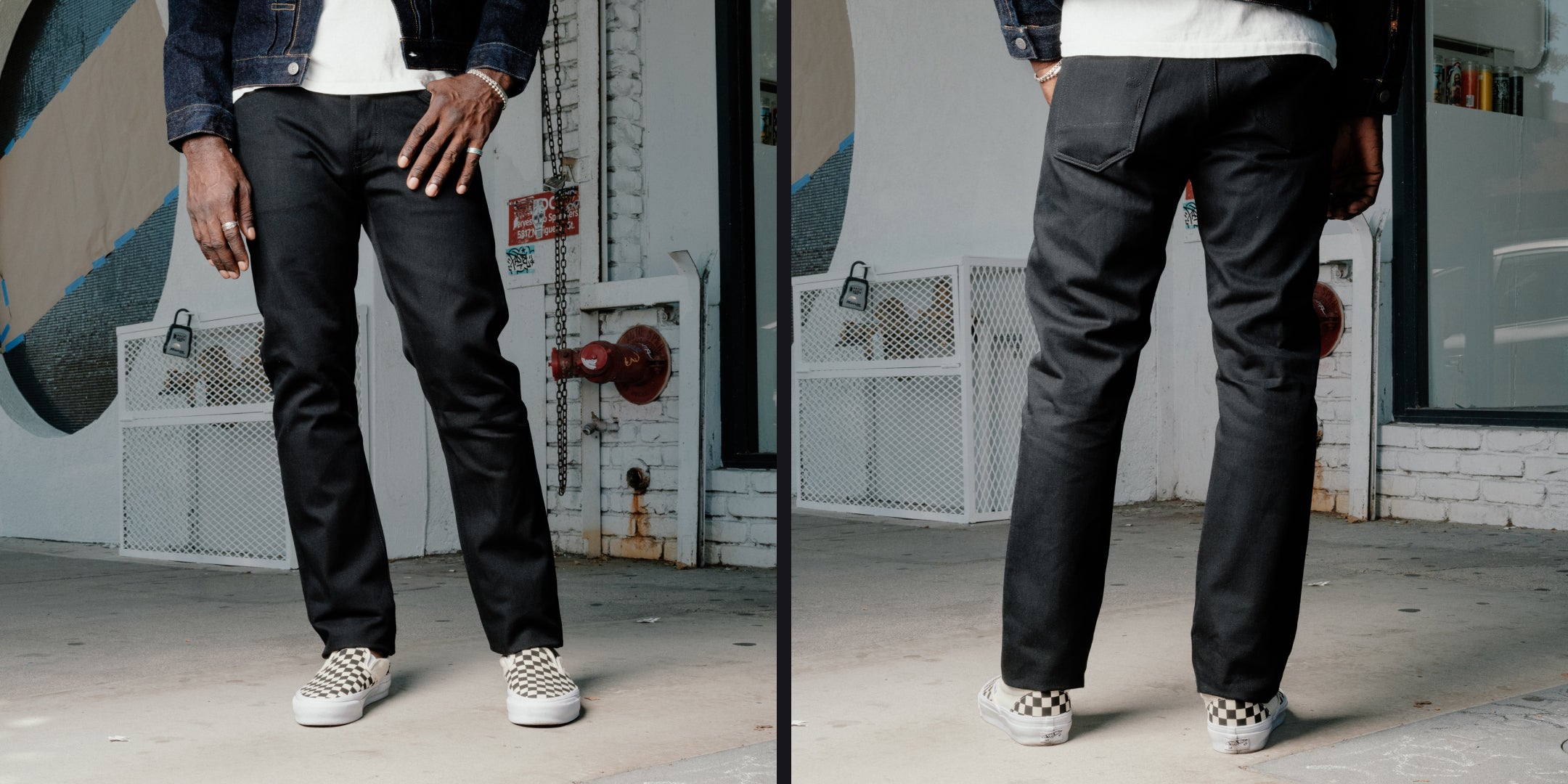 Man wearing RGT 11oz Stealth Stantons