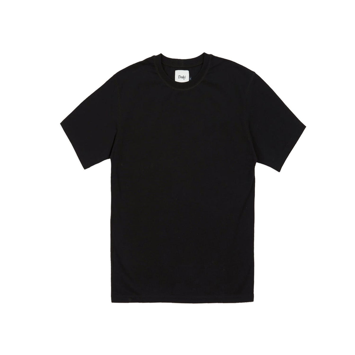 Drake's Black Cotton Crew Neck Hiking T-Shirt