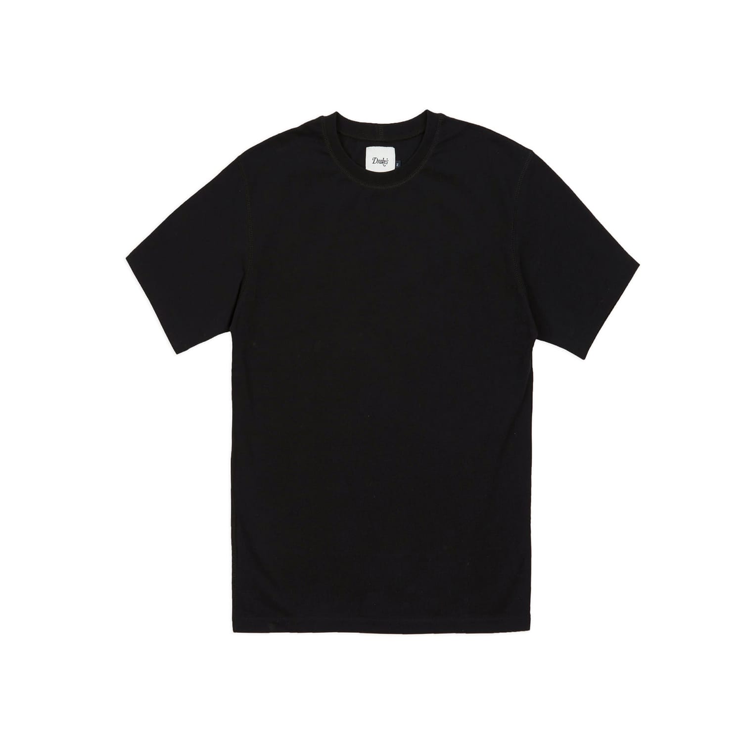 Drake's Black Cotton Crew Neck Hiking T-Shirt