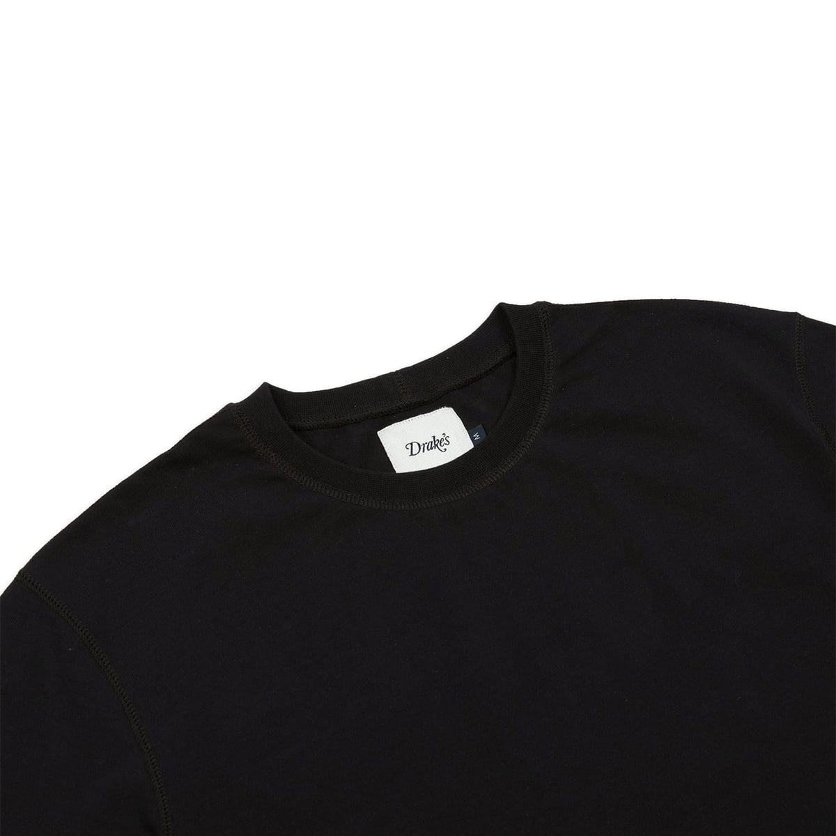 Drake's Black Cotton Crew Neck Hiking T-Shirt