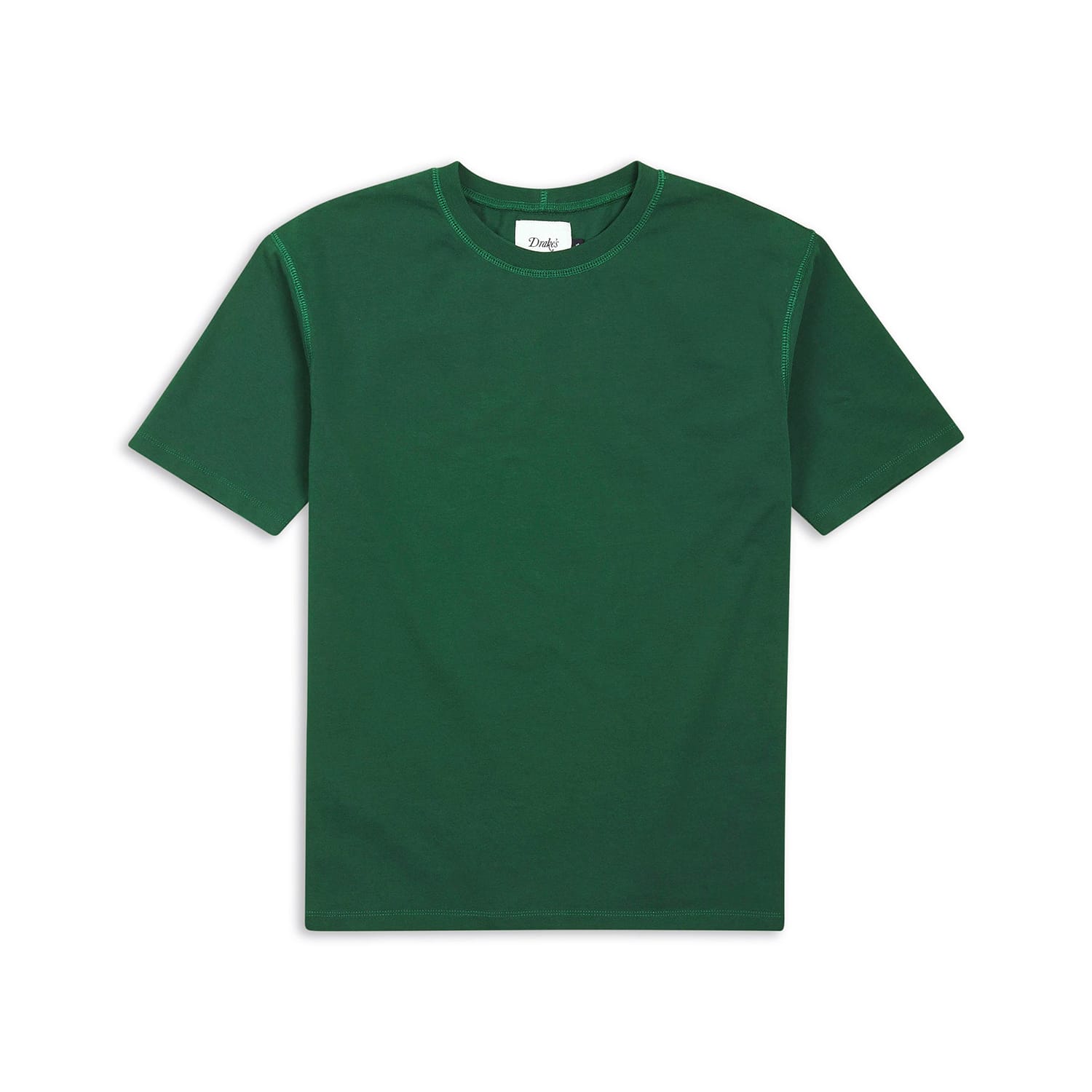 Drake's Forest Green Cotton Crew Neck Hiking T-Shirt