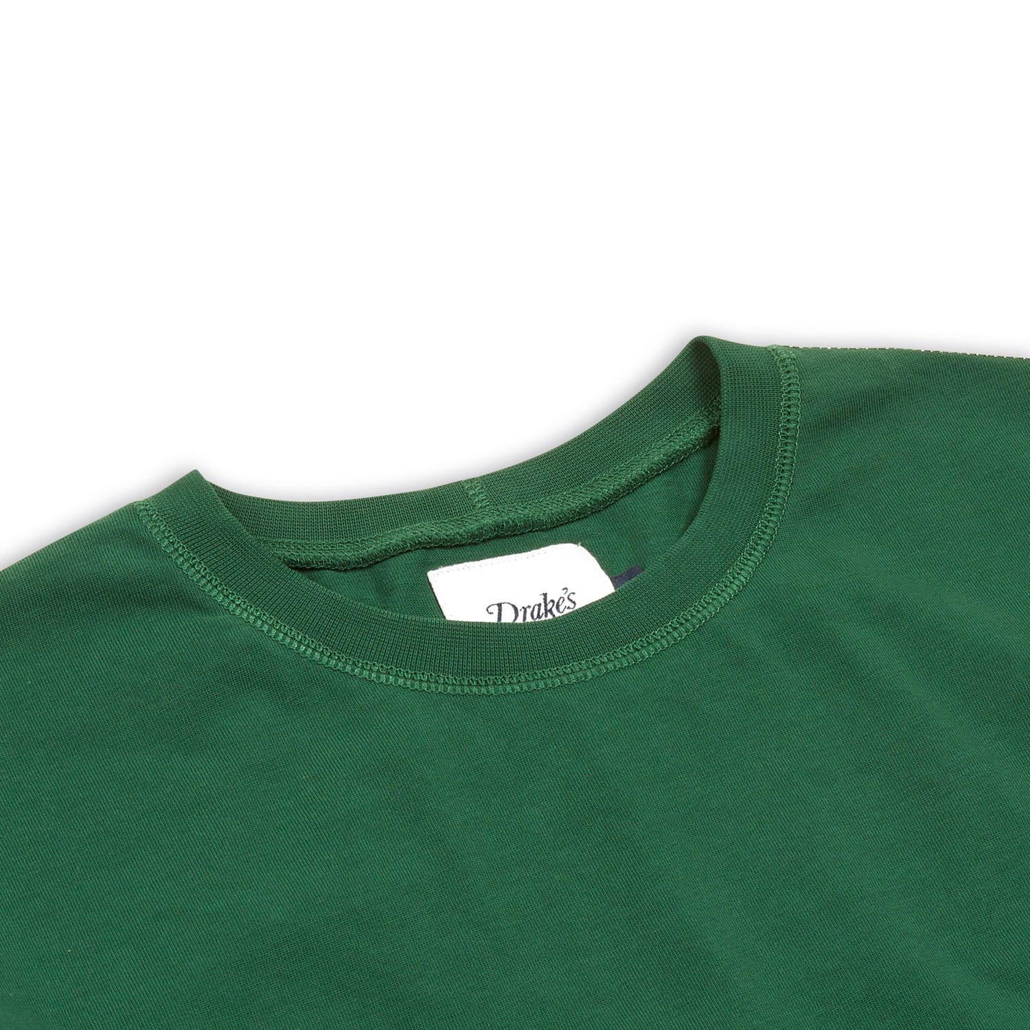 Drake's Forest Green Cotton Crew Neck Hiking T-Shirt