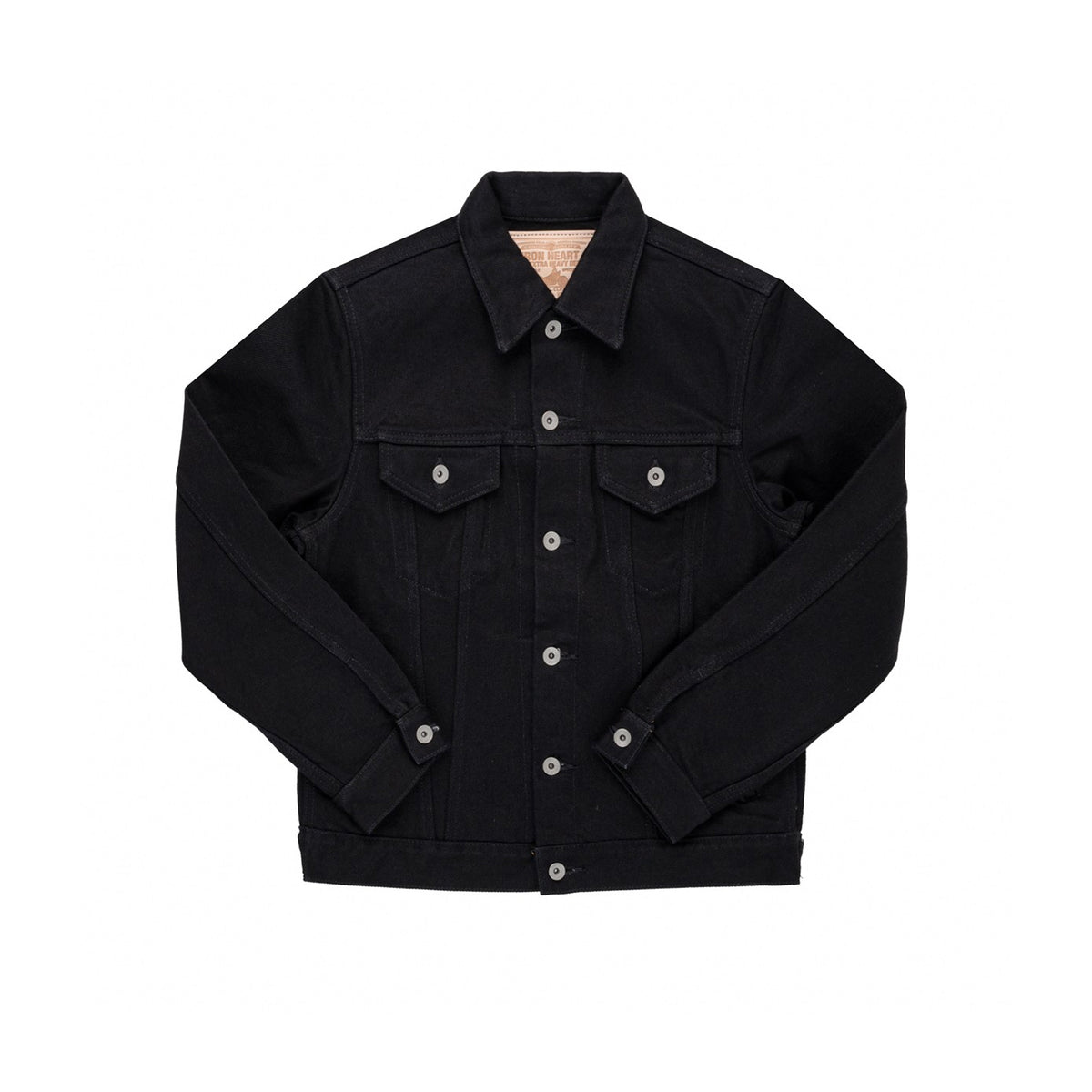 Iron Heart 21oz Selvedge Denim Modified Type III Jacket Superblack Fades to Grey