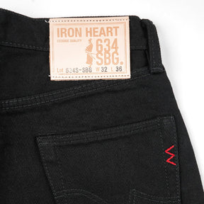 Iron Heart IH-634-SBG 21oz Selvedge Denim Straight Cut Jeans Superblack Fades to Grey