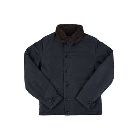 Iron Heart IHM-37-BLK Oiled Whipcord N1 Deck Jacket Black