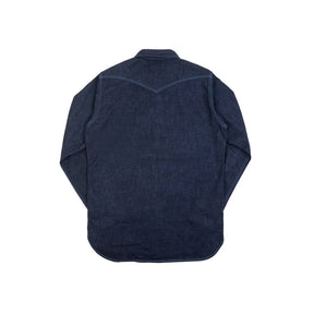 Iron Heart IHSH-352-BLU 10oz Selvedge Denim Western Shirt Indigo Overdyed Blue