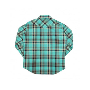 Iron Heart IHSH-355-GRN 5oz Selvedge Madras Check Western Shirt Green