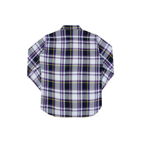 Iron Heart IHSH-382-PUR 9oz Selvedge American Check Work Shirt Purple FINAL SALE