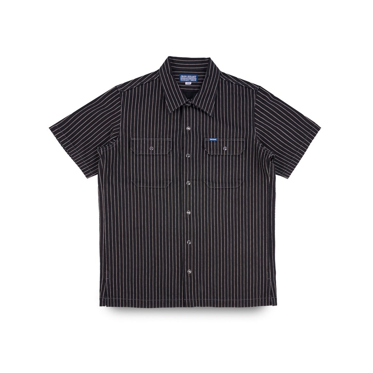 Iron Heart IHSH-416-BLK 10oz Wabash Short Sleeved Mechanic Shirt Black