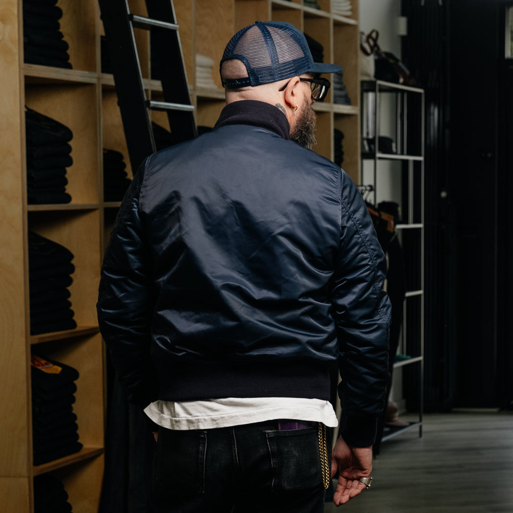 vintage nylon blouson type A-2 navy M Iron Heart IHM-43-NAV L-2B