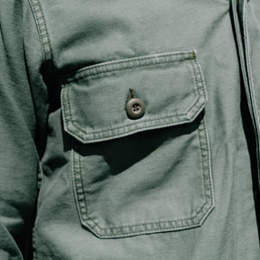 Imogene + Willie Military Shirt Jacket in Fatigue Green