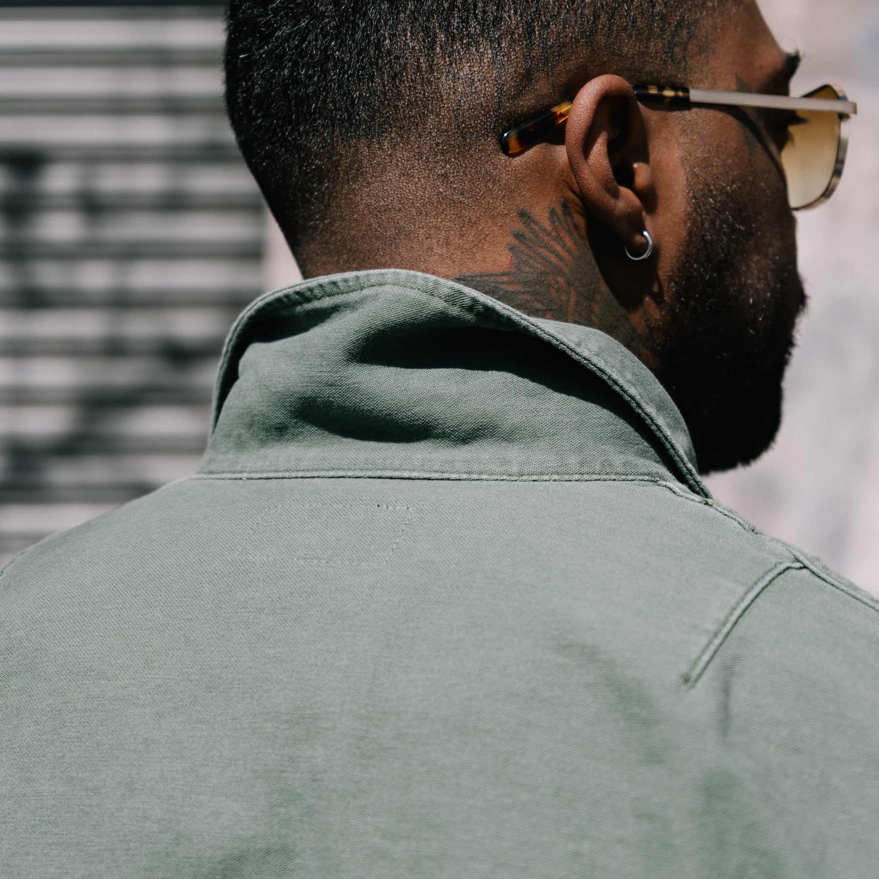 Imogene + Willie Military Shirt Jacket in Fatigue Green