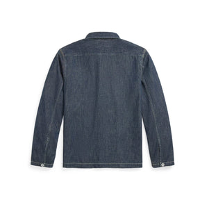 トップス RRL indigo shirt jacket Ralph Lauren RRL Washed Indigo Military Jersey Shirt Jacket