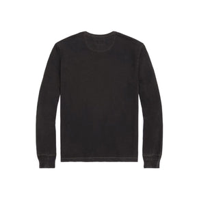 RRL Indigo Jersey Henley Shirt Sulphur Black