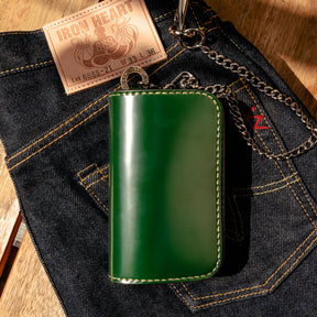 Iron Heart IHG-02-GRN Medium Shell Cordovan Wallet Green