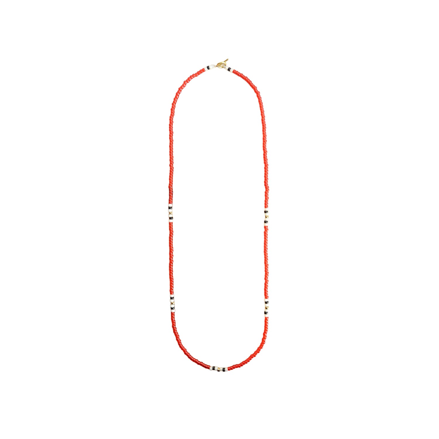 Kobashi Studio Japanese Beads Long Necklace Red | White | Black