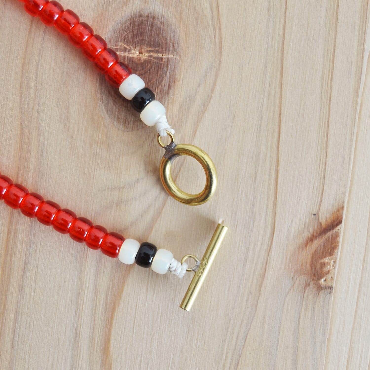 Kobashi Studio Japanese Beads Long Necklace Red | White | Black