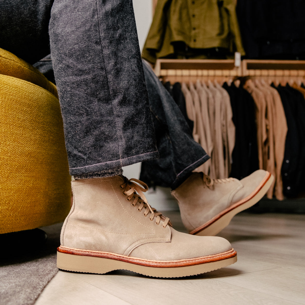 Alden x Snake Oil Provisions Lestat Plain Toe Boot Milkshake Suede STORE STOCK PRE-SALE
