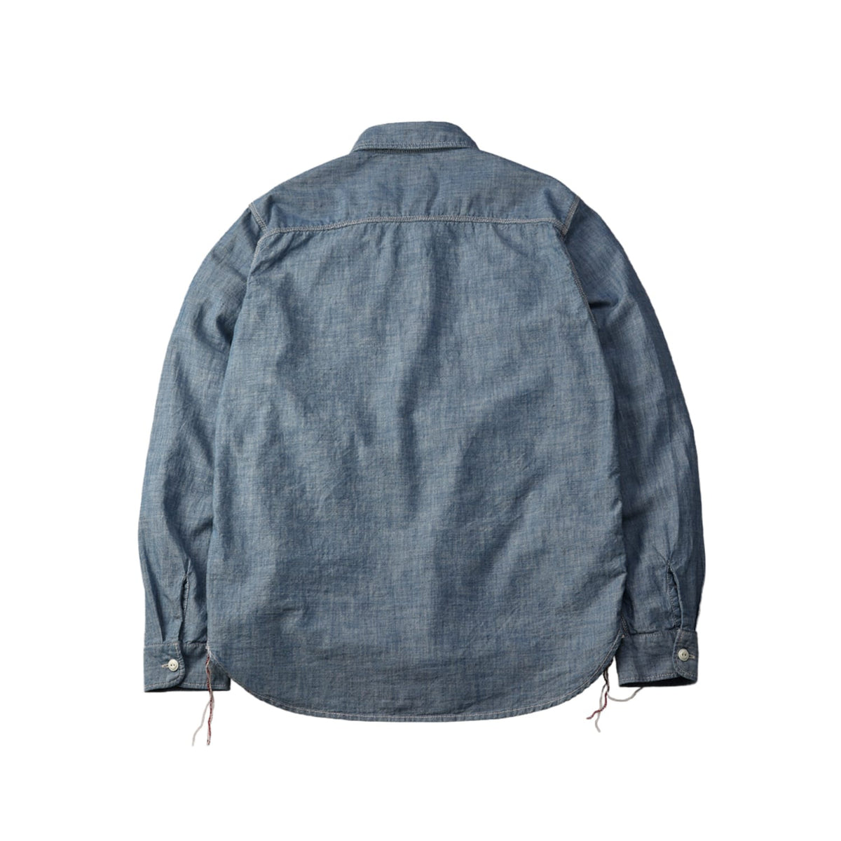 The Flat Head FN-SCK-010L Long Sleeve Chambray Work Shirt Blue