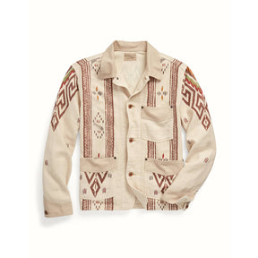 RRL Linen-Cotton Shirt Jacket Stone Multi
