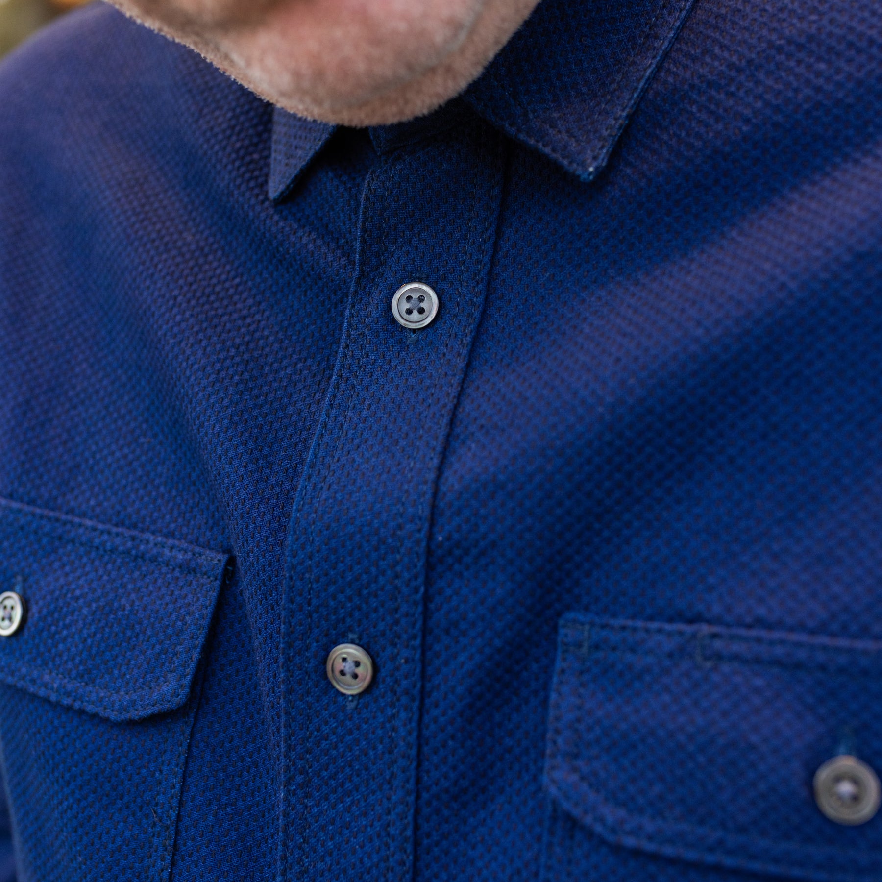 Momotaro Sashiko CPO Shirt Indigo