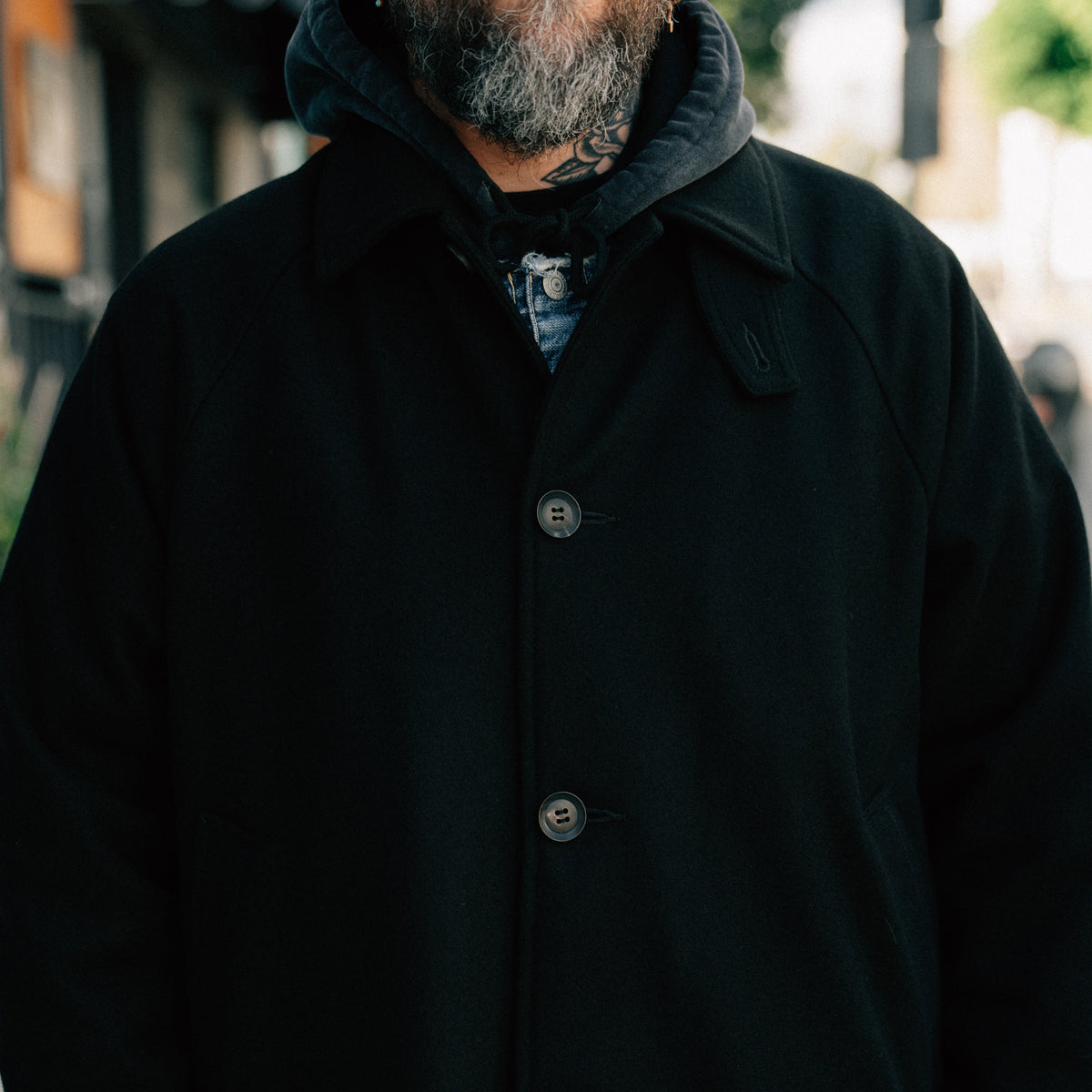 Momotaro MMOT6500 Melton Coat Black