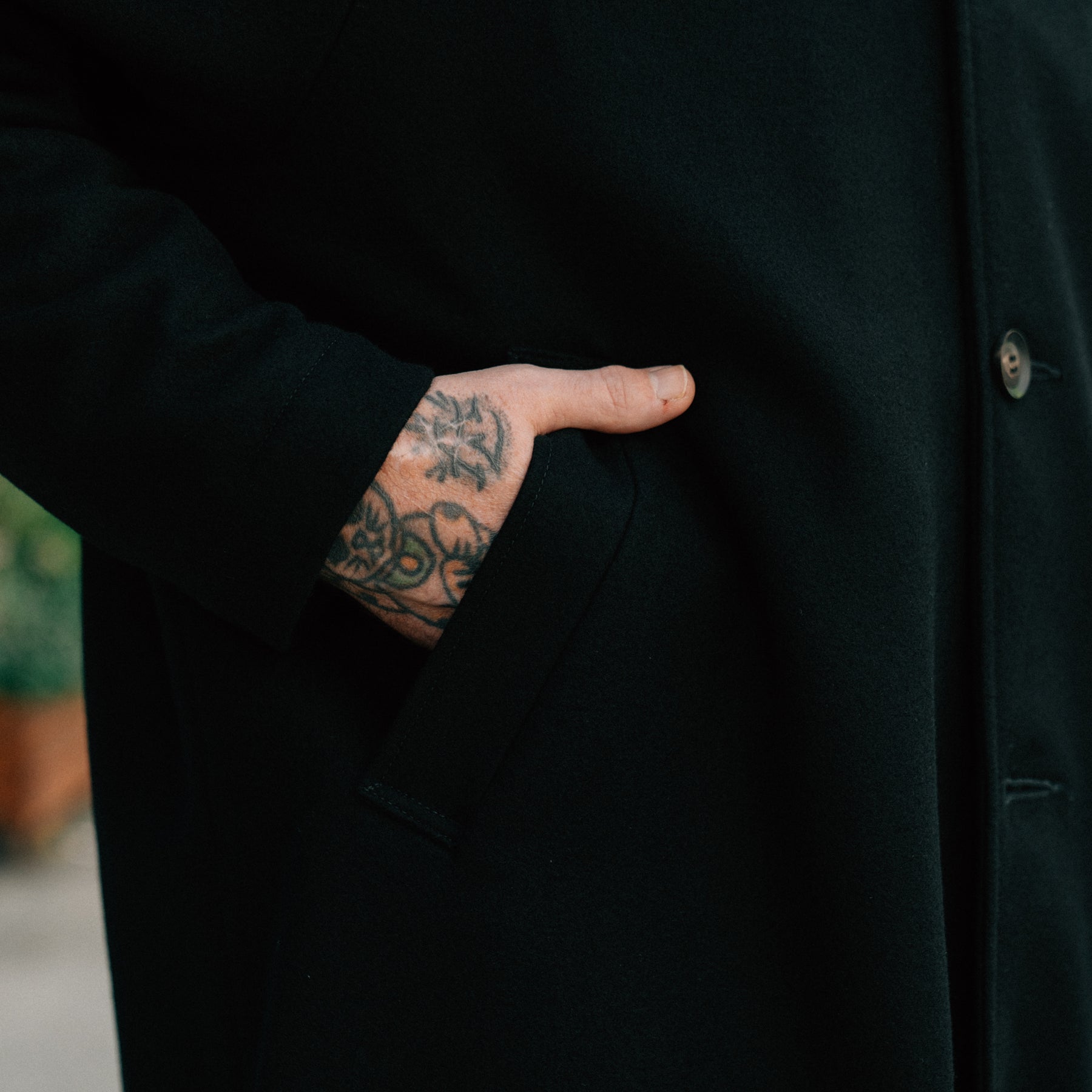 Momotaro MMOT6500 Melton Coat Black