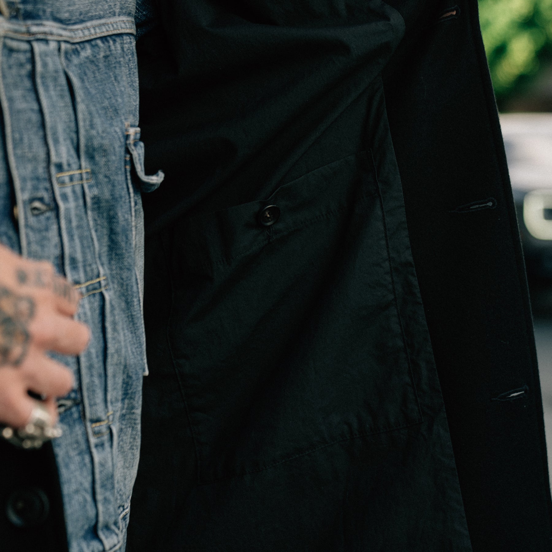 Momotaro MMOT6500 Melton Coat Black