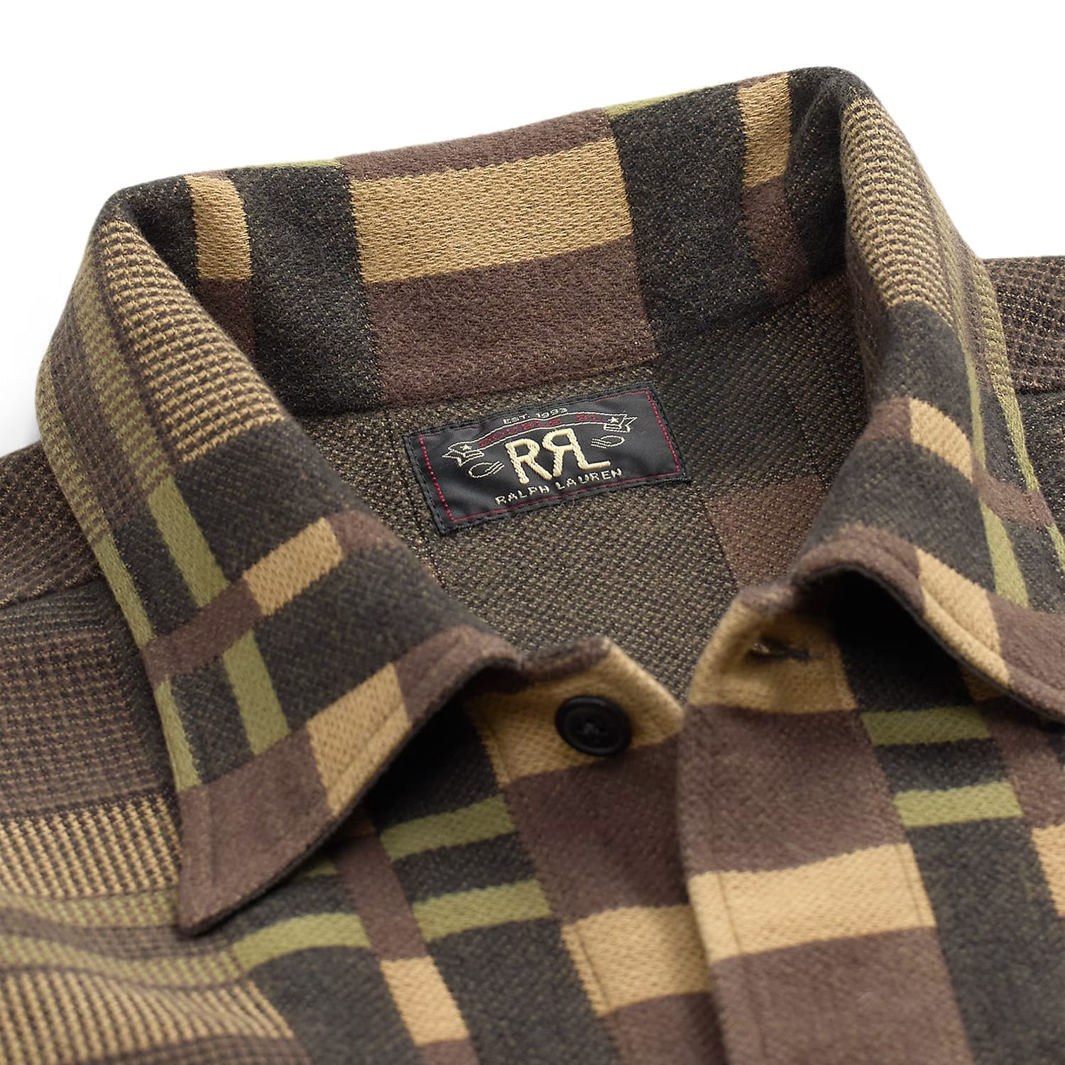 RRL Patterned Jacquard Overshirt Purple/ Black