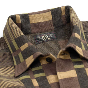 RRL Patterned Jacquard Overshirt Purple/ Black