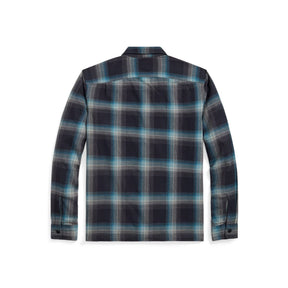 RRL Plaid Jaspé Twill Camp Workshirt Black/ Blue