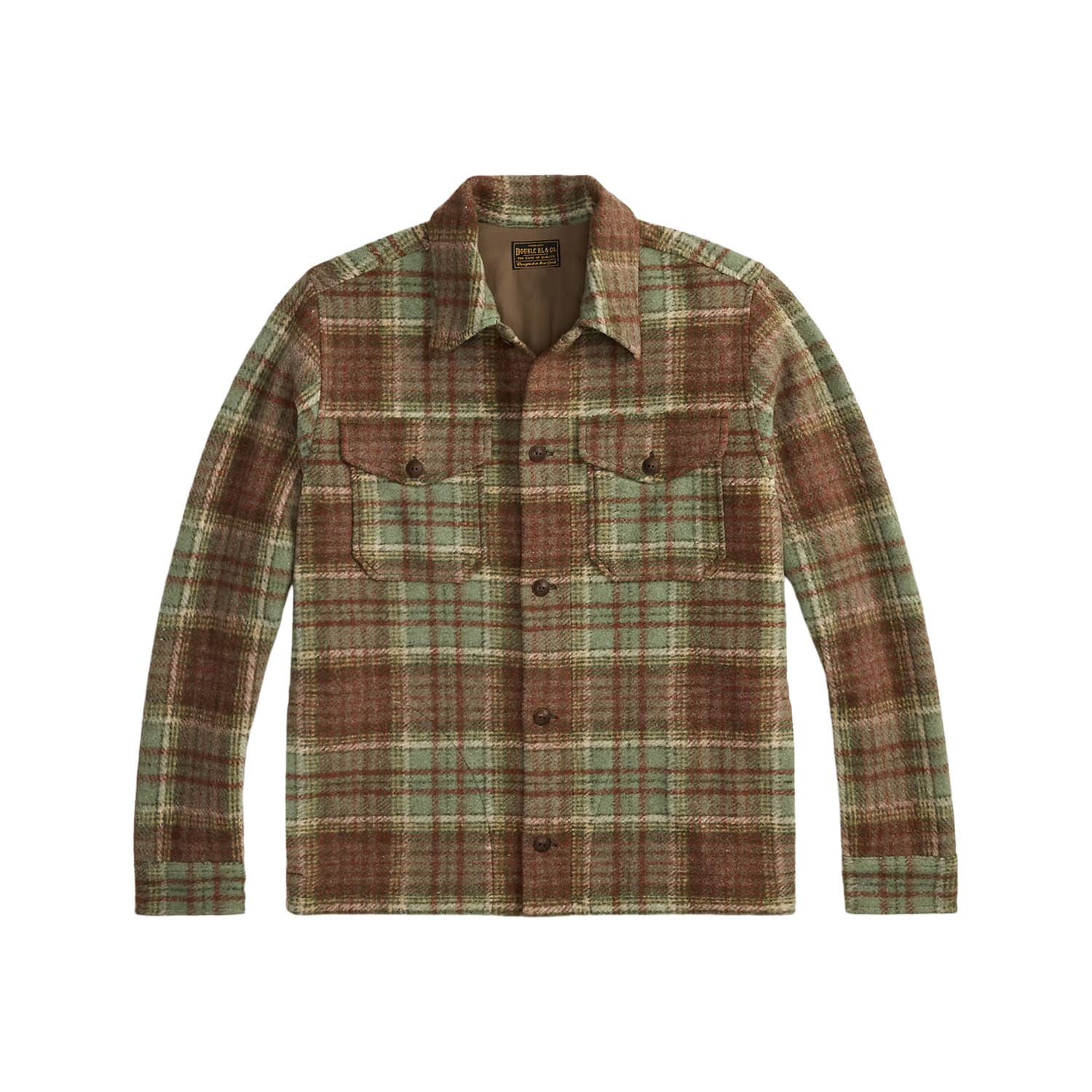 RRL Plaid Wool-Blend Workshirt Green/ Multi