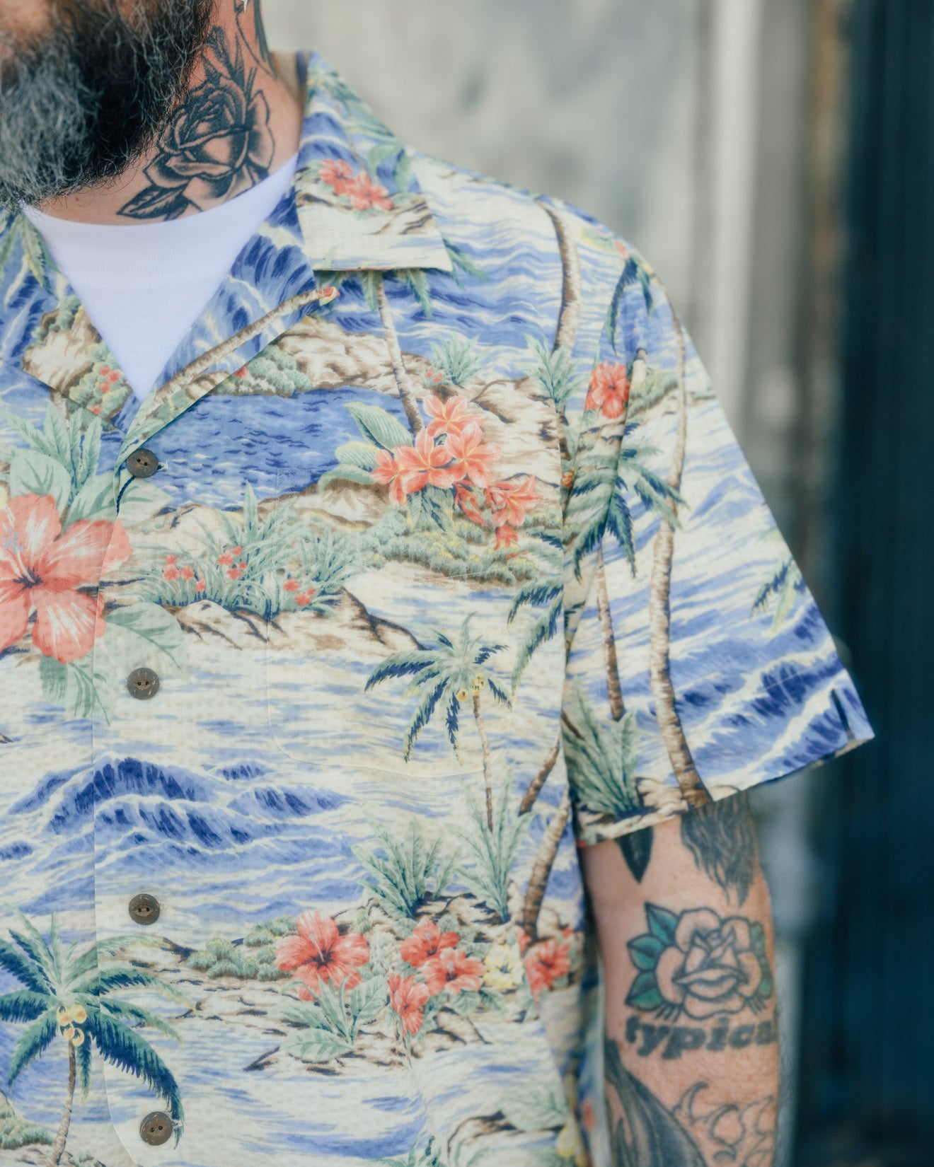 Polo Ralph Lauren Classic Fit Seersucker Camp Shirt Harbor Cove Palms