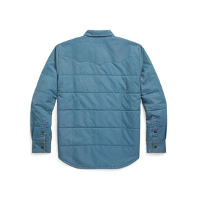 RRL Quilted Twill Western Overshirt Faded Blue