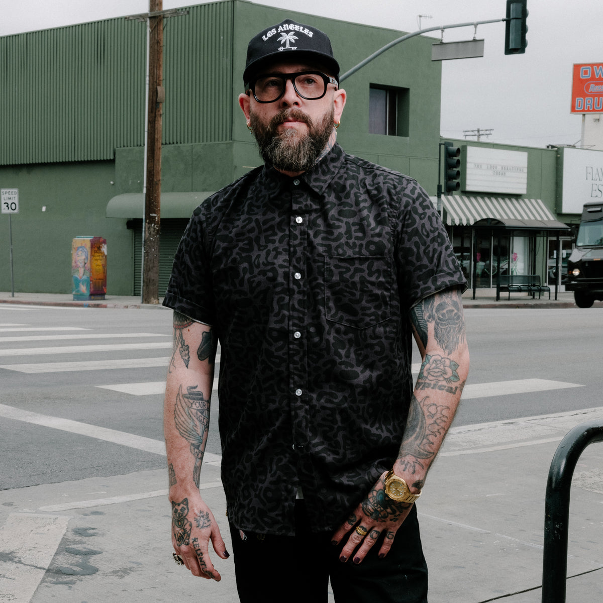 Rogue Territory Oxford Shirt Alphabet Camo Grey