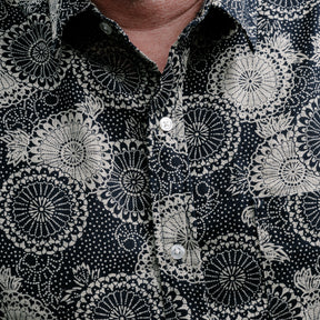 Rogue Territory Oxford Shirt Indigo Medallion