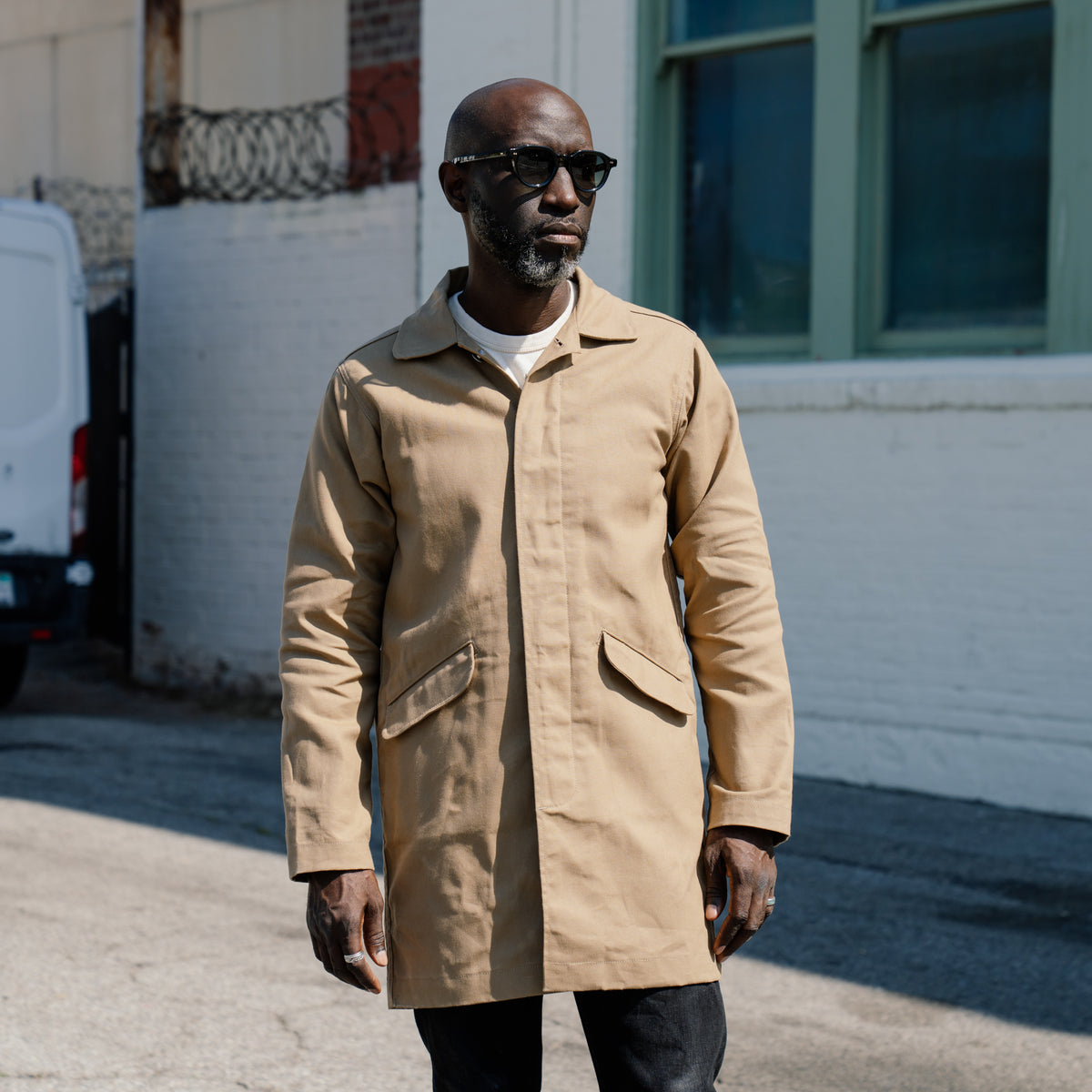 K*4様 Knuth Marf 3way unique trench coat Rogue Territory Trench Coat Dry Wax Canvas Khaki FINAL SALE