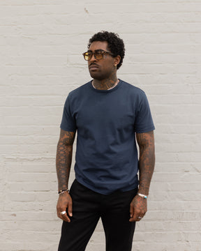 RRL Relaxed Fit Heavyweight Jersey T-Shirt Dark Navy