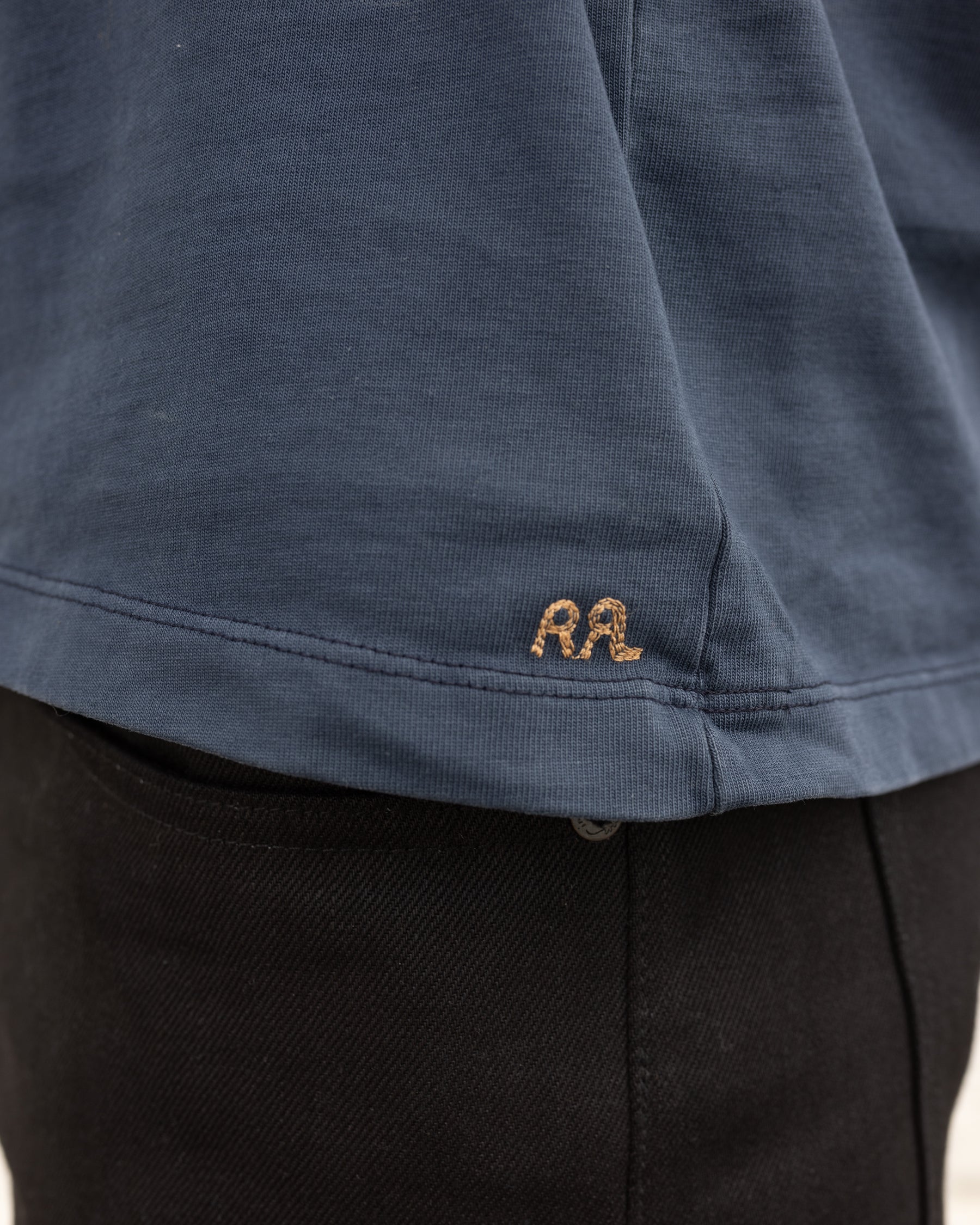 RRL Relaxed Fit Heavyweight Jersey T-Shirt Dark Navy