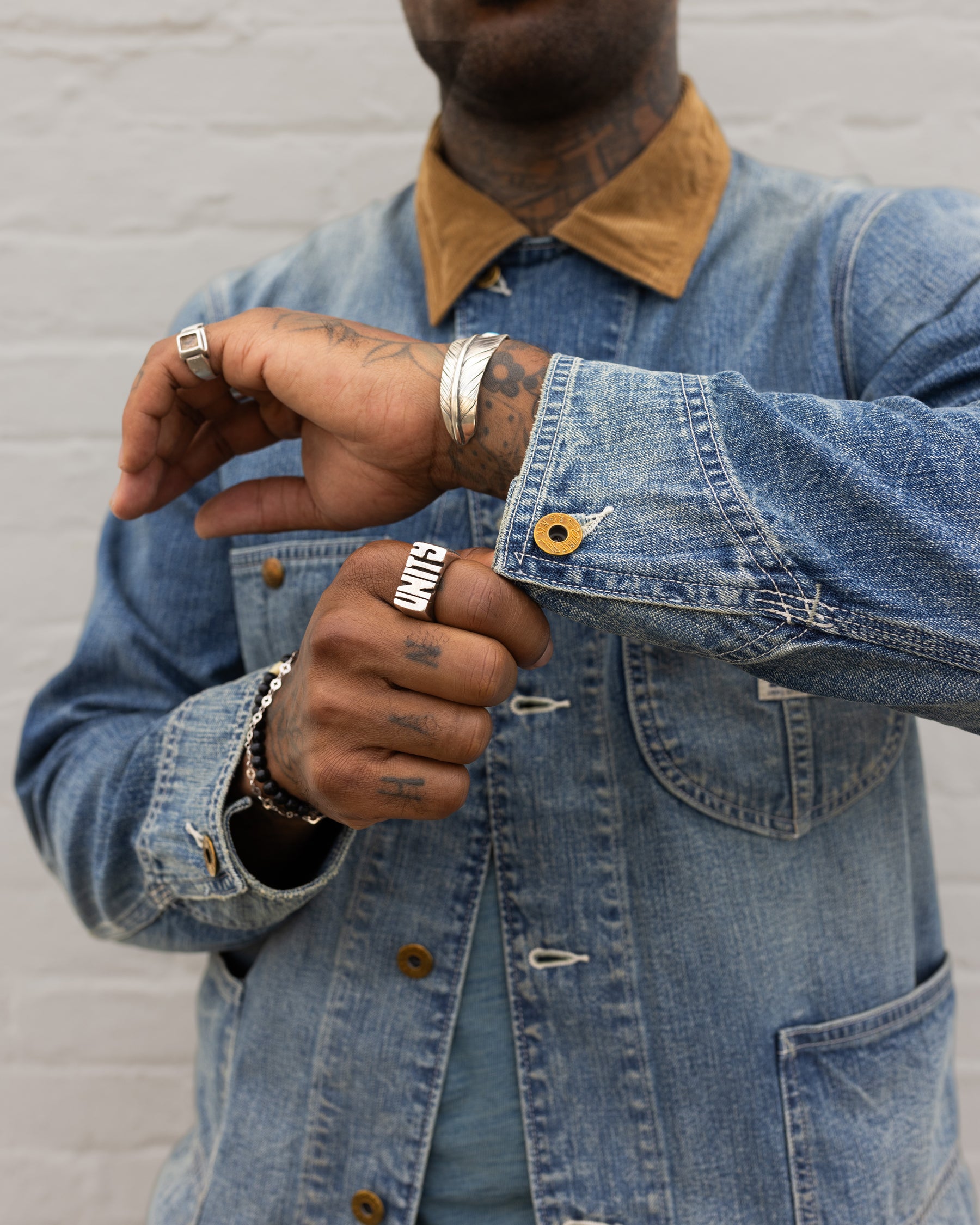 RRL Corduroy-Collar Indigo Denim Jacket Wrightsville Wash