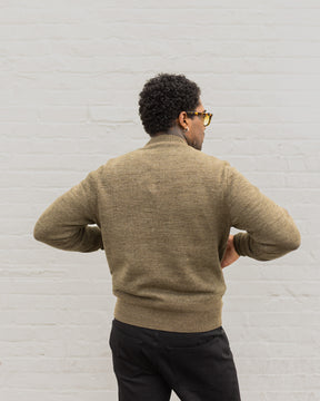 RRL Cotton-Wool Full-Zip Sweater Olive Heather
