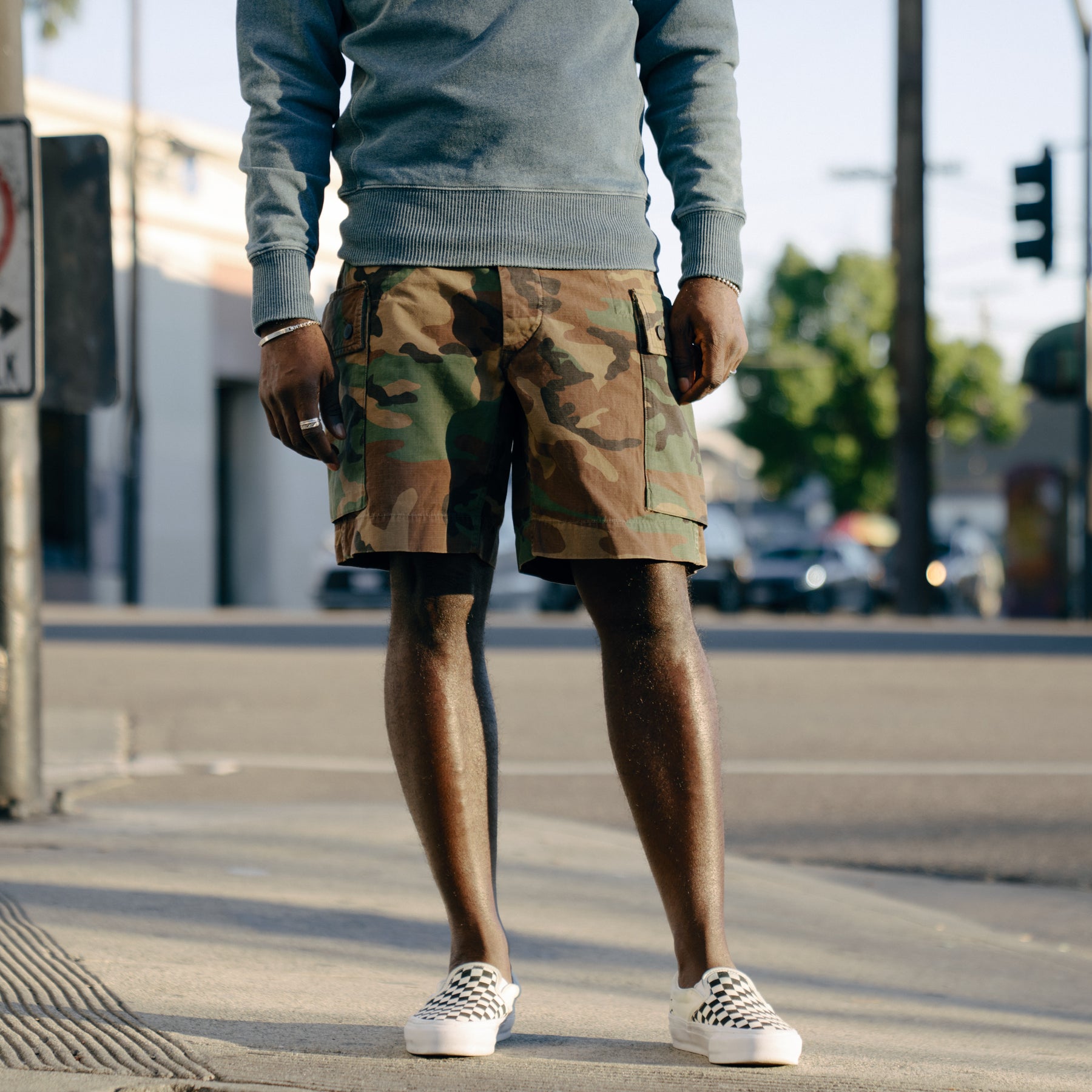 RRL Cotton Ripstop Regiment Cargo Short Woodland Camo