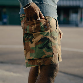 RRL Cotton Ripstop Regiment Cargo Short Woodland Camo