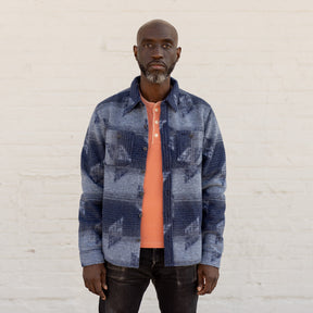 RRL Double-Knit Jacquard Overshirt Navy/ Multi FINAL SALE
