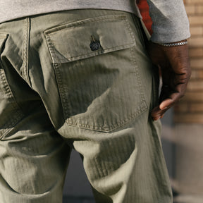 RRL Herringbone Utility Pant Brewster Green