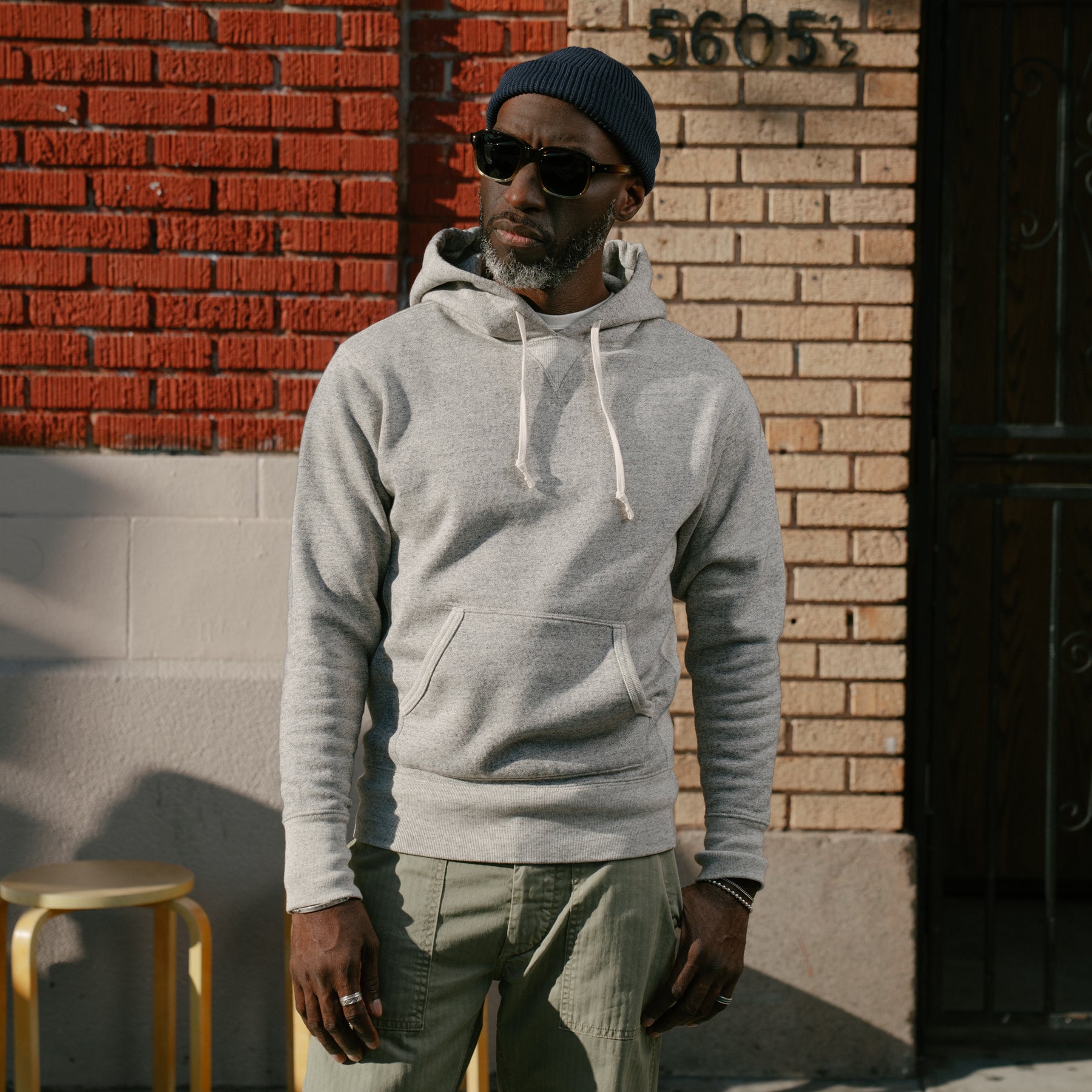 RRL Fleece Hoodie Athletic Gray Heather