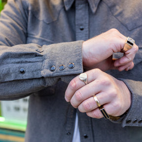 RRL Long-Sleeve Chamois Cloth Western Shirt Heather Gray