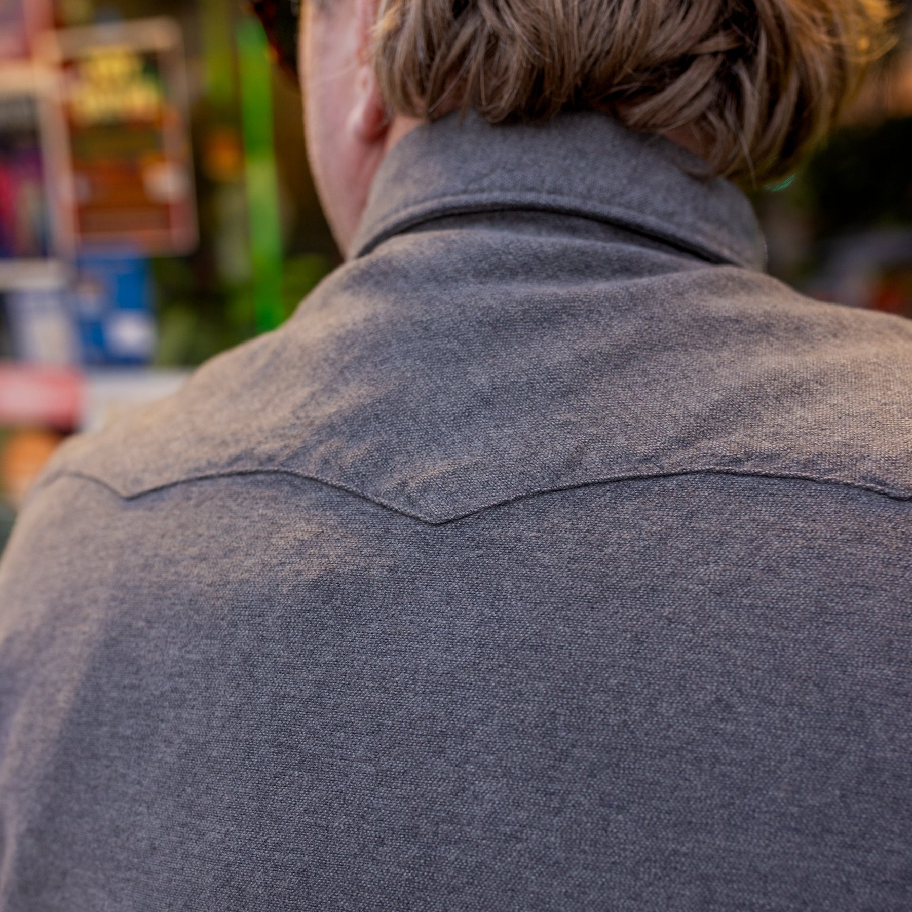 RRL Long-Sleeve Chamois Cloth Western Shirt Heather Gray